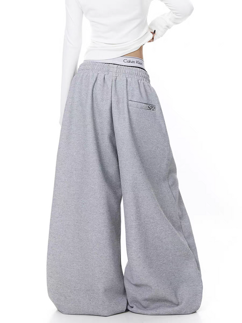 SP² Reflective Rhinestone Wide-Leg Sweatpants