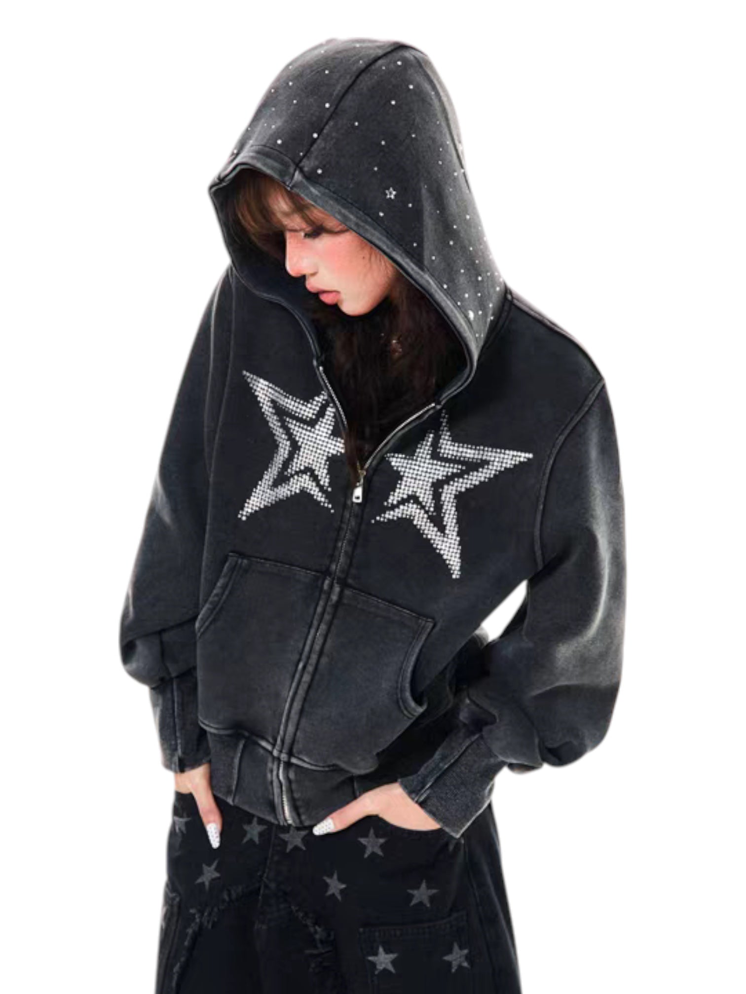 GKIKZ STARGAZER RHINESTONE HOODIE - COZY LIMITED EDITION