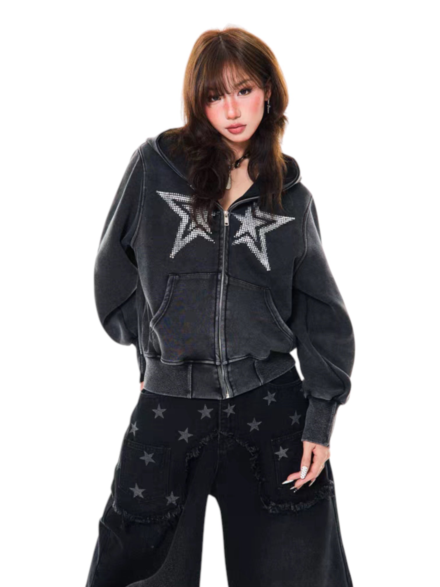 GKIKZ STARGAZER RHINESTONE HOODIE - COZY LIMITED EDITION