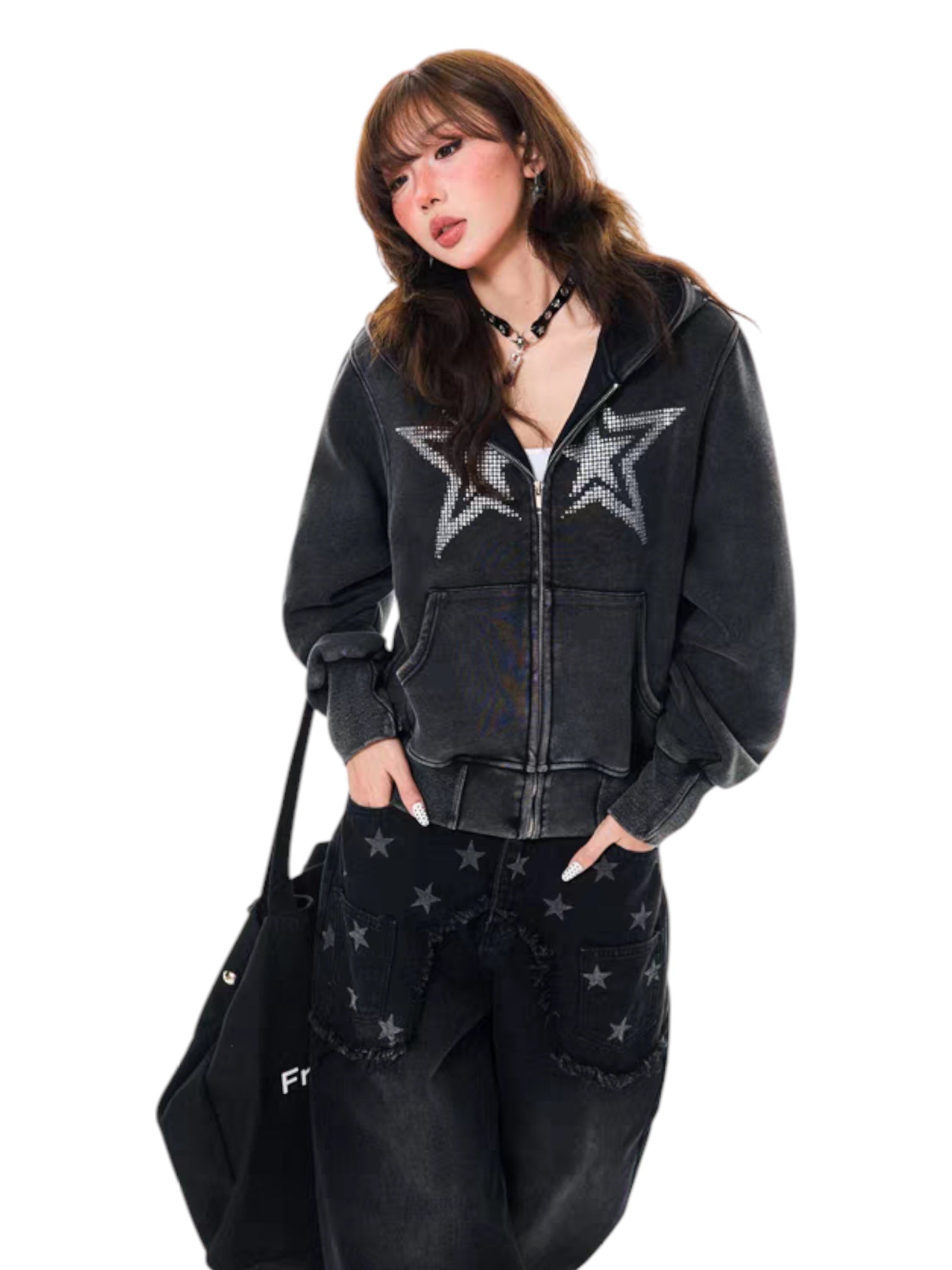 GKIKZ STARGAZER RHINESTONE HOODIE - COZY LIMITED EDITION