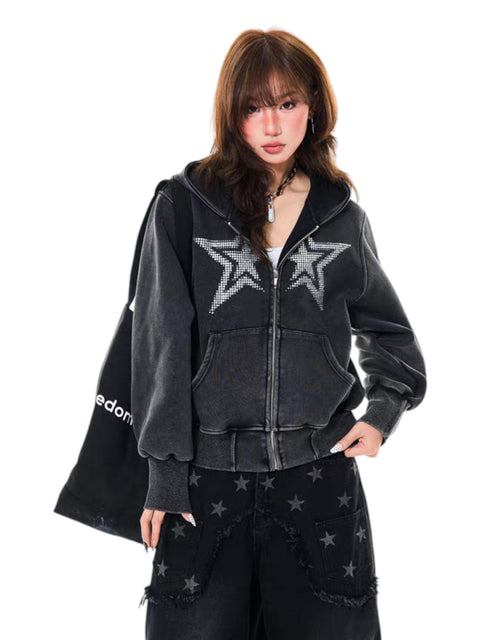 Stargazer Rhinestone Hoodie - Cozy Limited Edition