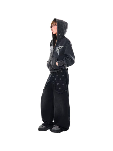 Stargazer Rhinestone Hoodie - Cozy Limited Edition