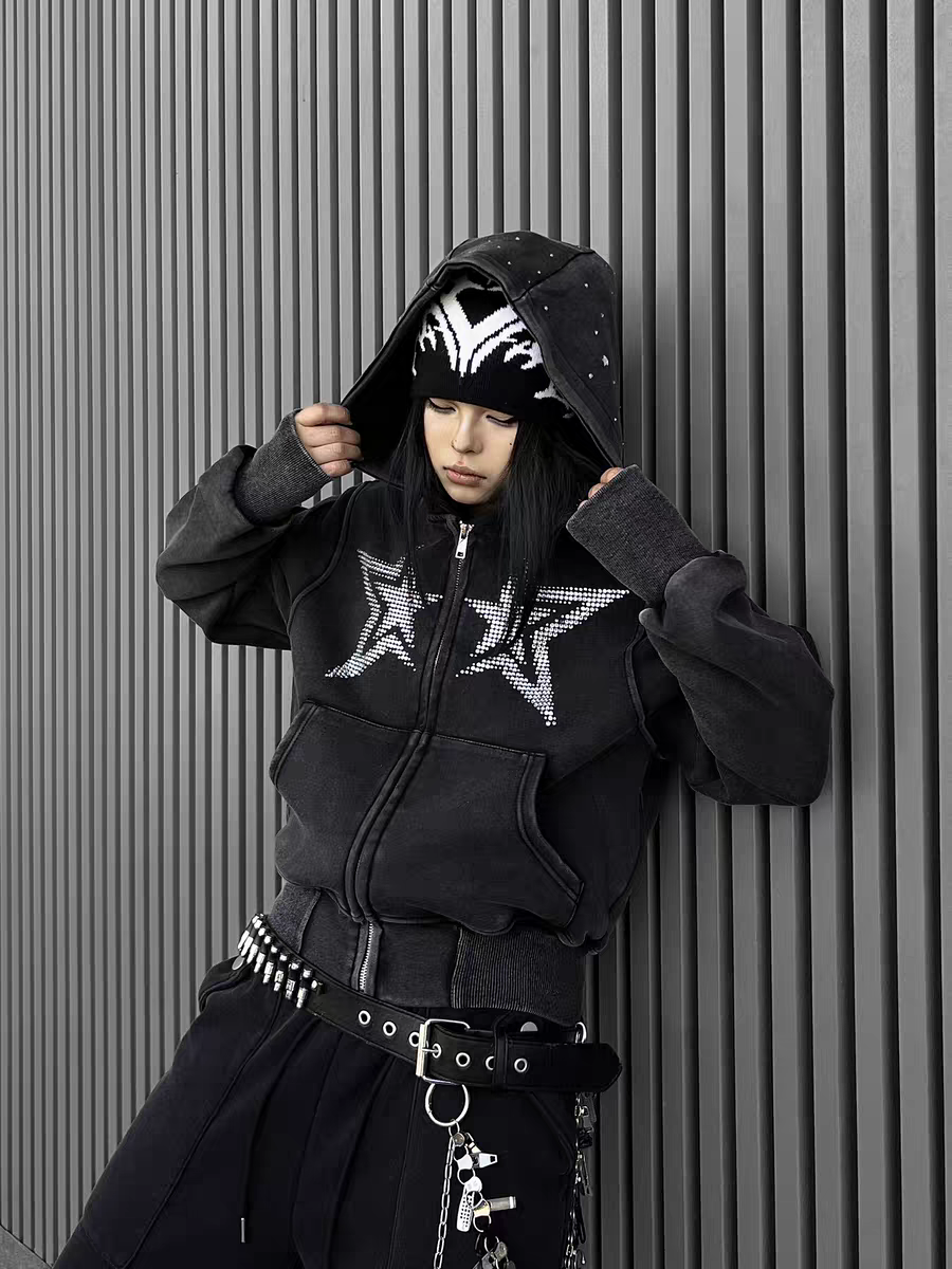 GKIKZ STARGAZER RHINESTONE HOODIE - COZY LIMITED EDITION