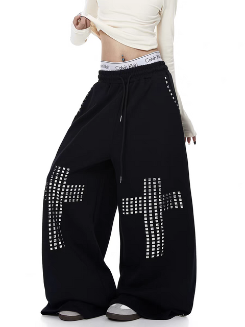 Rivet Cross Wide-Leg Pants
