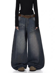 GKIKZ RIVET DECONSTRUCTED DISTRESSED DENIM JEANS