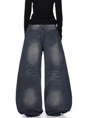 GKIKZ RIVET DECONSTRUCTED DISTRESSED DENIM JEANS