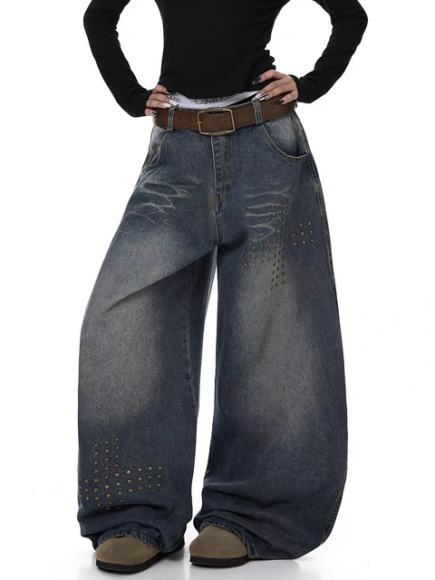 Rivet Deconstructed Distressed Denim Jeans