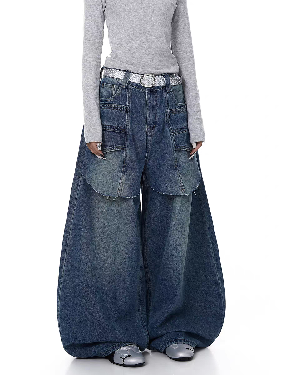 Deconstructed Patchwork Bootcut Heavy Denim