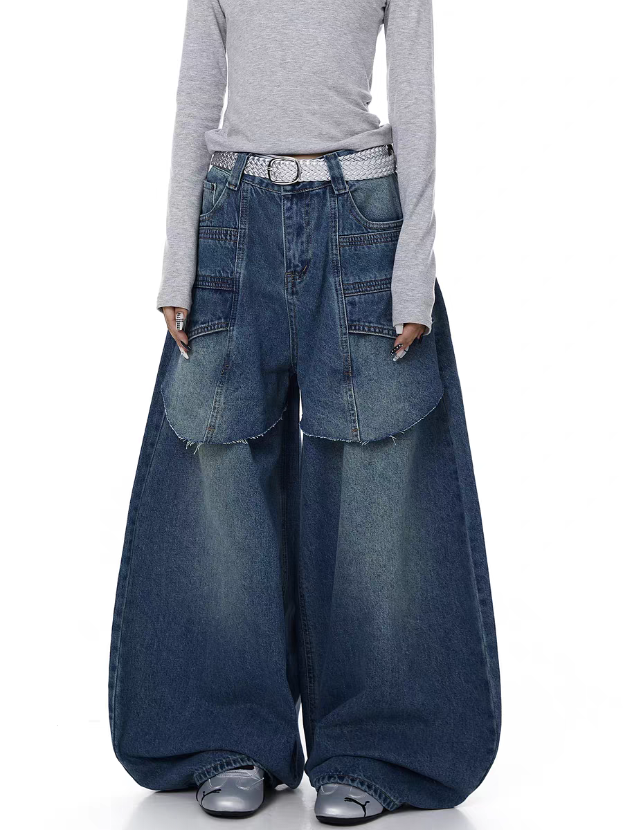 Deconstructed Patchwork Bootcut Heavy Denim