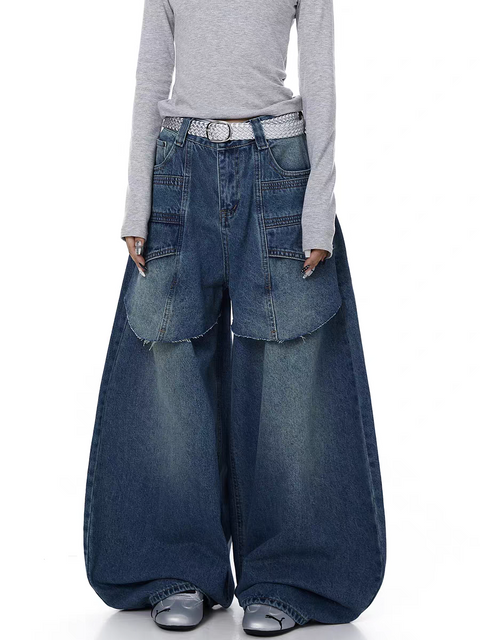 Deconstructed Patchwork Bootcut Heavy Denim