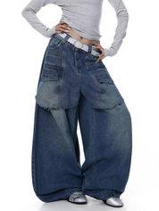 Deconstructed Patchwork Bootcut Heavy Denim