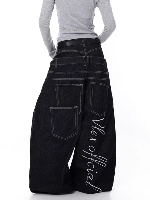 Dual Waist Scissor Cut Heavy Denim