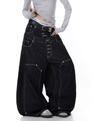 GKIKZ DUAL WAIST SCISSOR CUT HEAVY DENIM