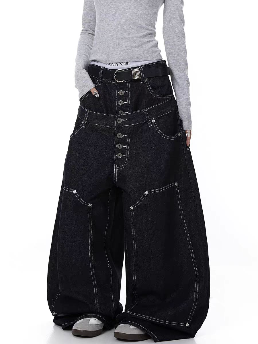 GKIKZ DUAL WAIST SCISSOR CUT HEAVY DENIM