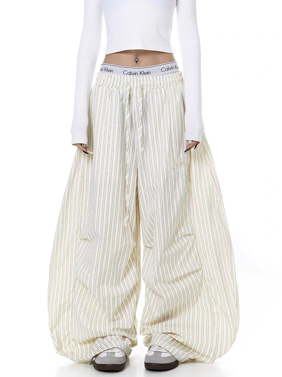 Solid Color Cropped Cotton Pants