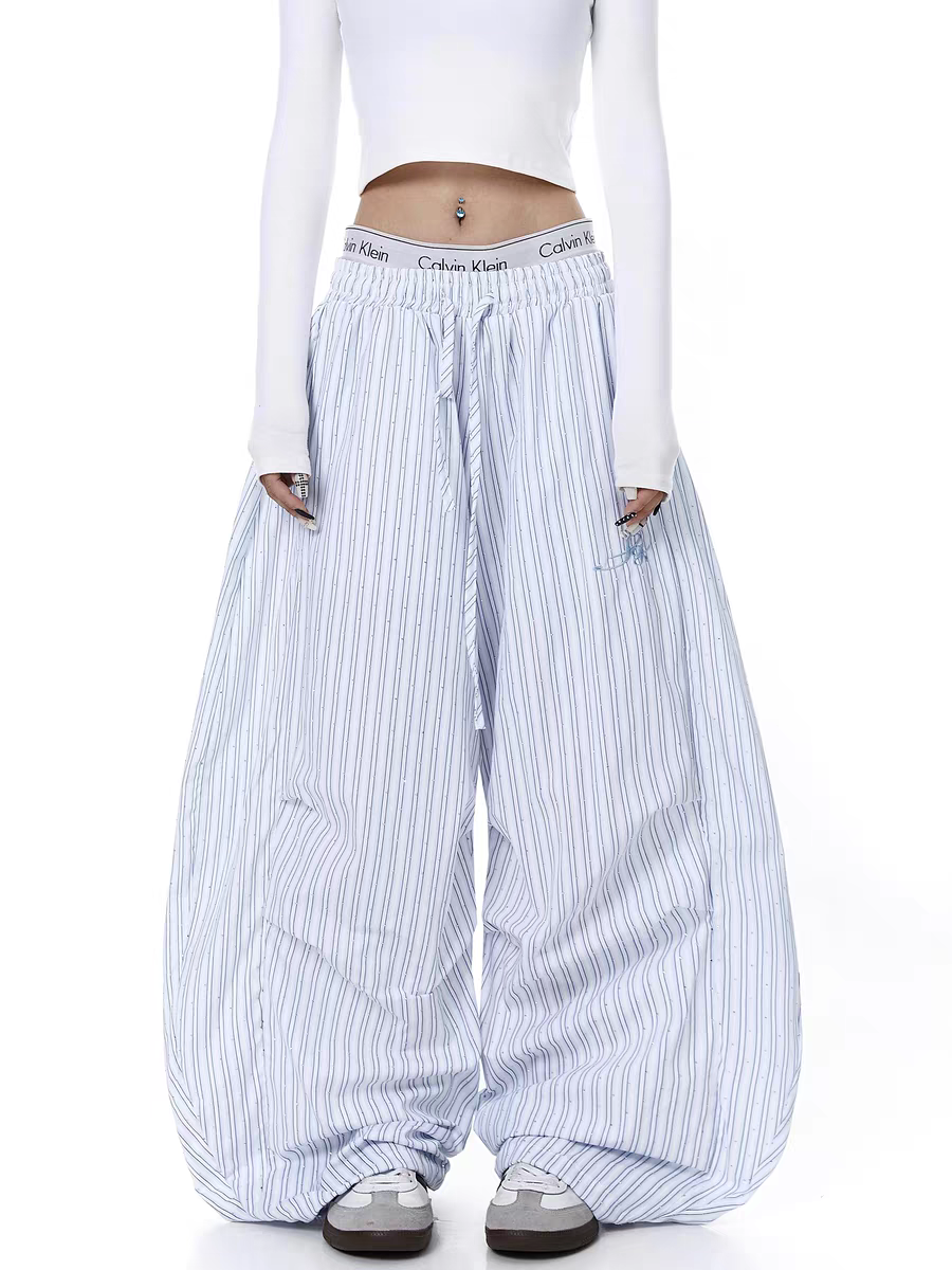 Solid Color Cropped Cotton Pants