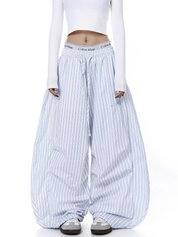 Solid Color Cropped Cotton Pants