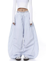 Solid Color Cropped Cotton Pants
