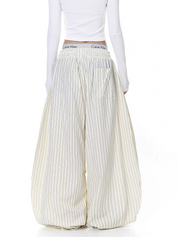 Solid Color Cropped Cotton Pants