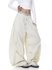Solid Color Cropped Cotton Pants