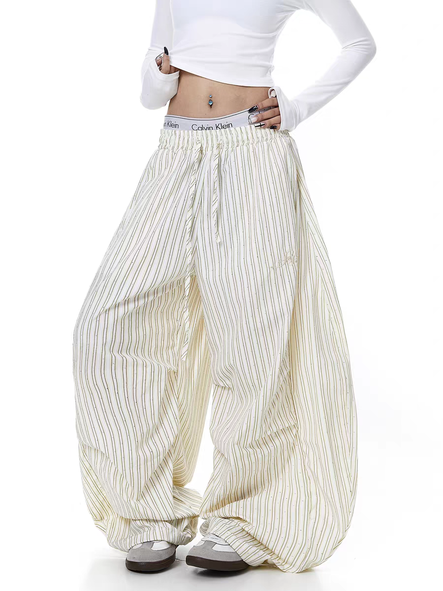 Solid Color Cropped Cotton Pants