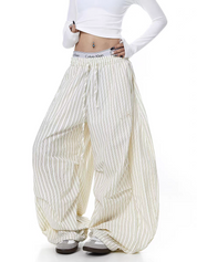 Solid Color Cropped Cotton Pants