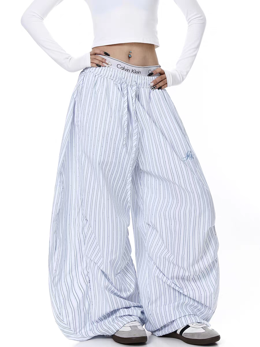 Solid Color Cropped Cotton Pants