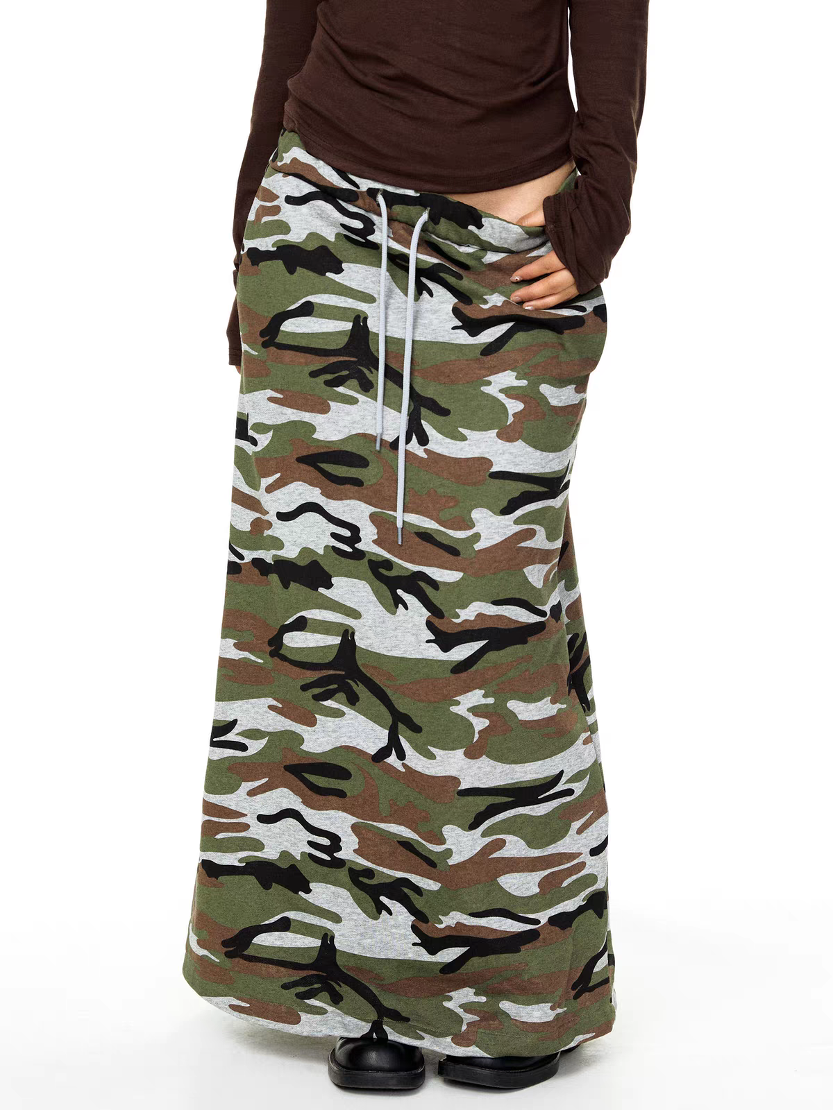 Retro Camo A-Line Cotton Skirt