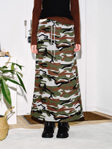 Retro Camo A-Line Cotton Skirt