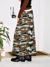 Retro Camo A-Line Cotton Skirt