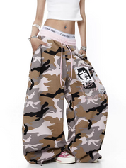 Pinkish Camo-Color Wide Leg Pant