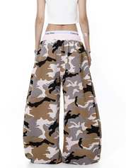 Pinkish Camo-Color Wide Leg Pant