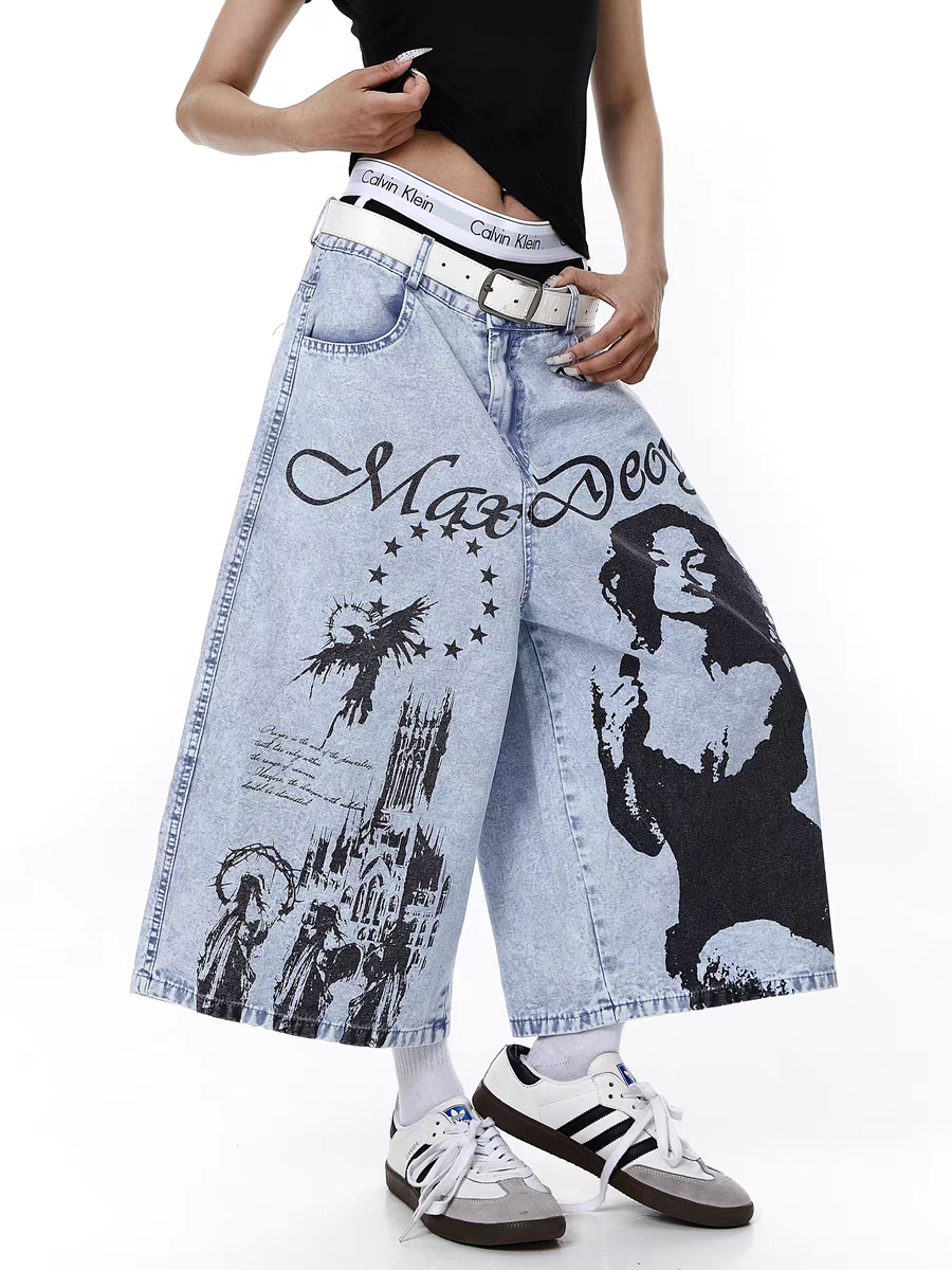 GKIKZ MAX DEC WASHED DENIM JORTS