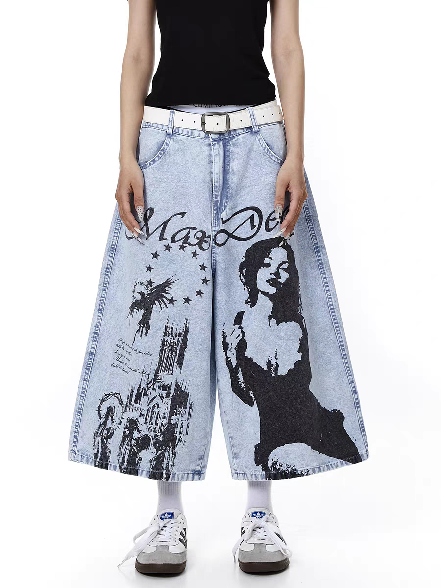 GKIKZ MAX DEC WASHED DENIM JORTS