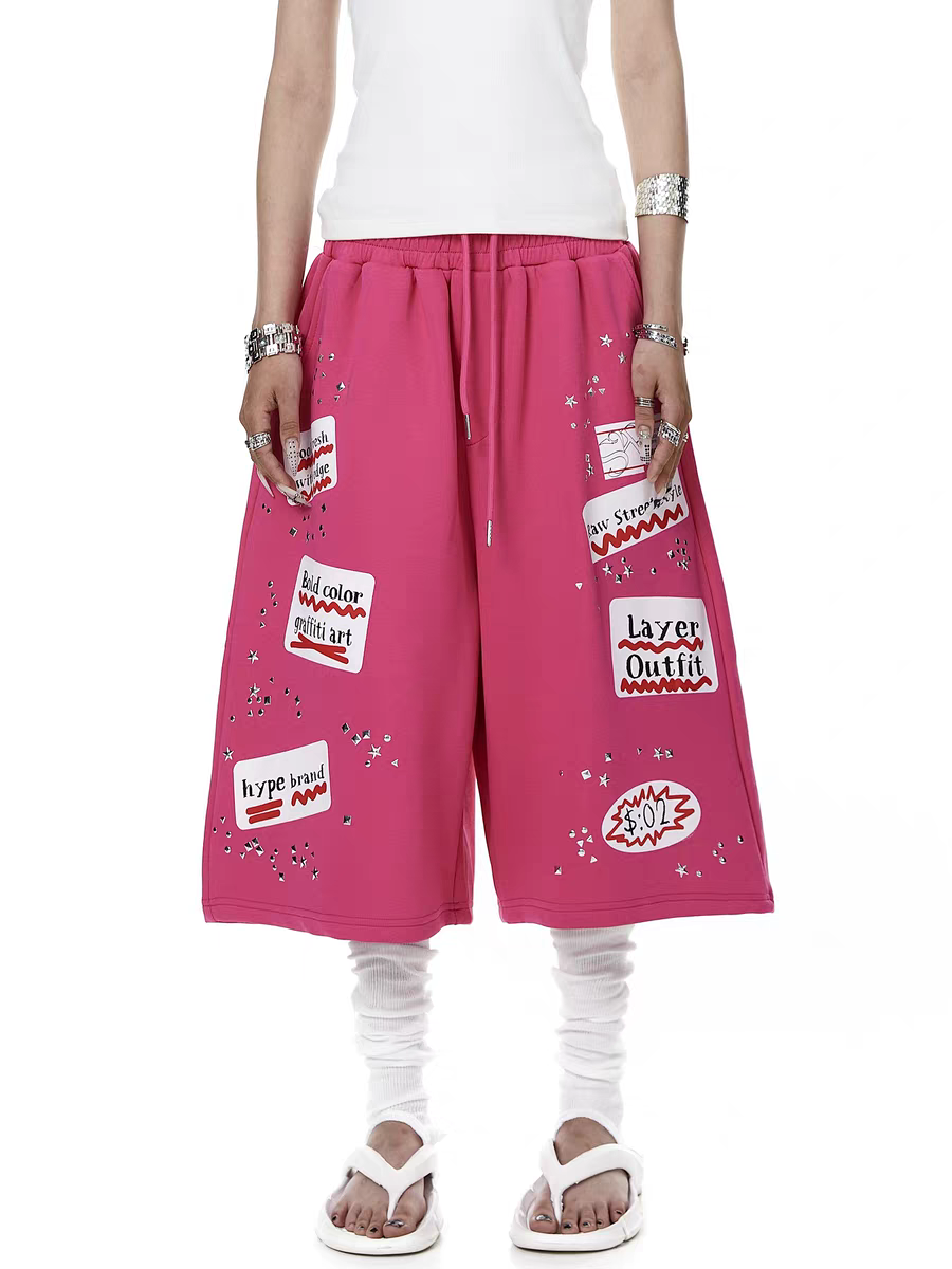Rose-Red Cotton Short