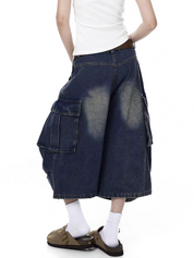Retro Washed Distressed Ripped Jort