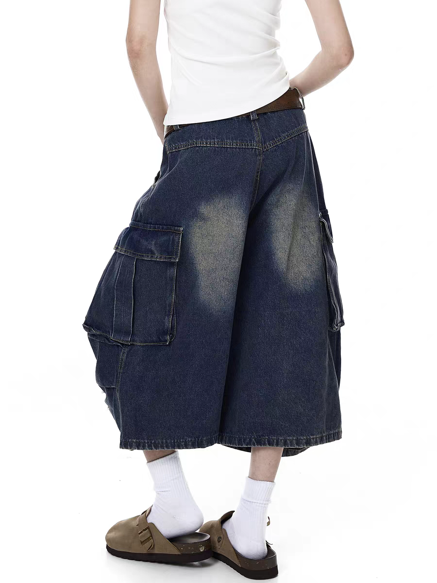 Retro Washed Distressed Ripped Jort