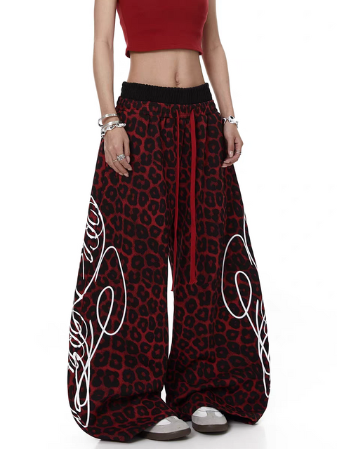 Red Leopard | White Frost | Black Air Dual Waist Sweatpants