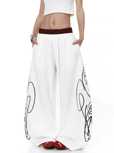 Red Leopard | White Frost | Black Air Dual Waist Sweatpants