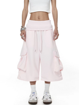 Bubble Pink Large Pocket Cotton Shorts