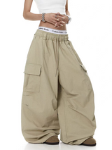 Rhinestone Pleated Multi-Pocket Utility Pant
