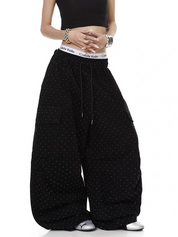Rhinestone Star Pleated Sweatpant