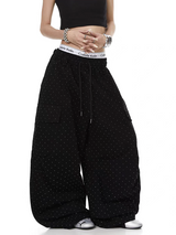 Rhinestone Star Pleated Sweatpant