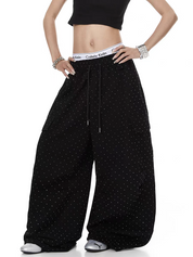 Rhinestone Star Pleated Sweatpant