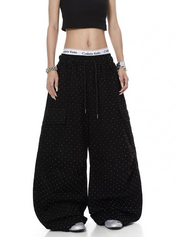 Rhinestone Star Pleated Sweatpant