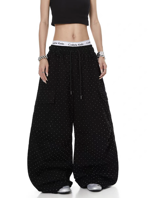 Rhinestone Star Pleated Sweatpant