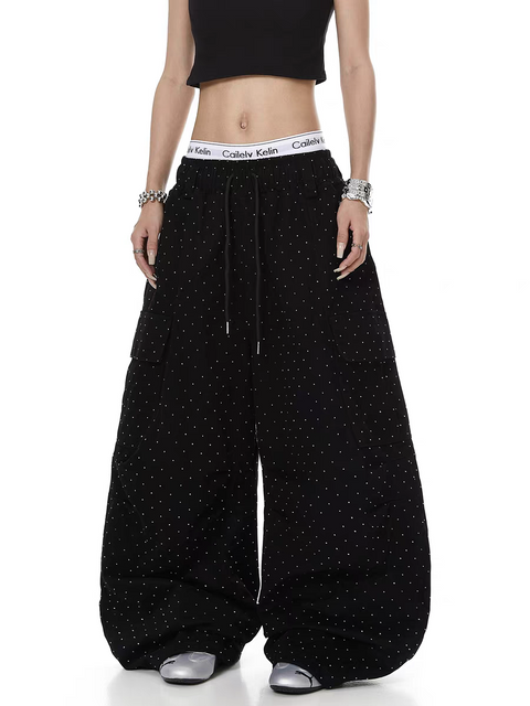 Rhinestone Star Pleated Sweatpant