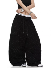 Rhinestone Star Pleated Sweatpant