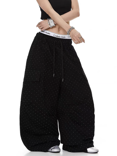 Rhinestone Star Pleated Sweatpant