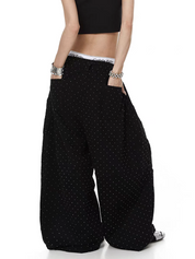 Rhinestone Star Pleated Sweatpant
